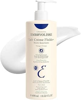 Embryolisse Lait-Crème Fluid+ Face & Body Cream, Multi-Use Lightweight Moisturizer with Shea Butter & Aloe Vera. Fast Absorbing, For All Skin Types, 13.52 fl oz