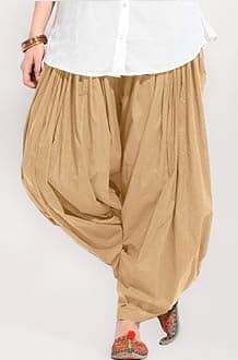 Women's Loose fit Cotton semi Patiyala Salwar White