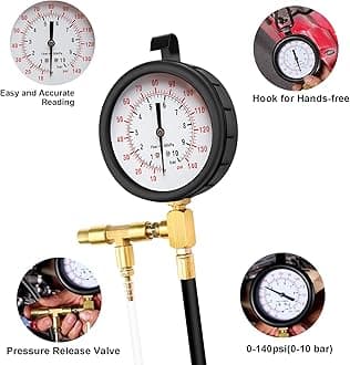 BETOOLL Pro Fuel Injection Pressure Tester Kit Gauge 0-140 PSI