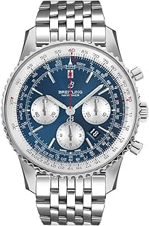 Breitling Navitimer 1 Chronograph Automatic Chronometer Aurora Blue Dial Men's Watch AB0127211C1A1, Blue, 46 mm, Chronograph