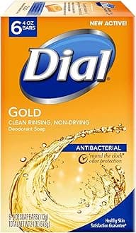 Gold Antibacterial Bar Soap - Six 4 oz Bars per Pack. (1 pack)