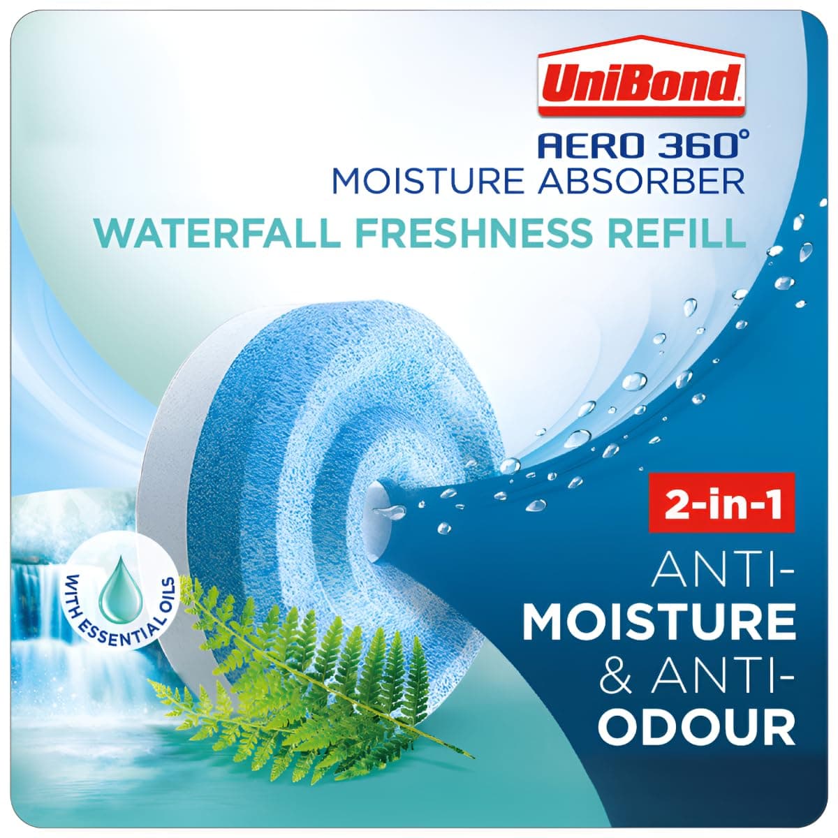 UniBond AERO 360° Moisture Absorber Waterfall Freshness Refill Tab