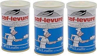 Saf Active Dry Yeast 3 Pack (3X125g Tins) - Lesaffre - Yeast for Bread, Pizza Dough and Pastries - Long Shelf Life Bulk Supply for Home Baking