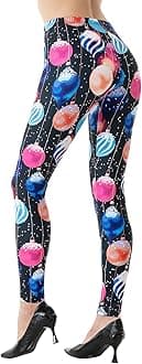 Ndoobiy 80s Outfit Printed Leggings for Women 90s Outfits Womens Women's Leggings Accessories 80 s Outfits Leggins Soft Tights Workout Stretchy Pants Funky 80's Neon Full-Length M1-135-1