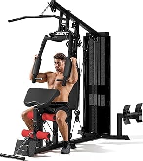 JELENS Home Gym, Multifunctional H11 Home Gym Equipment, Workout Station with 150LBS Weight Stack, Exercise Equipment with Pulley System for Full Body Training