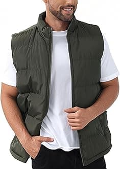 JIHUILAI Men's Puffer Vest Winter Jacket Warm Puffy Vests Men Outdoor Sleeveless Lightweight Water-Resistant Vest M To 5XL