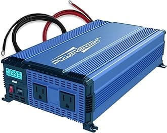 PowerBright 1500 Watt 12V Power Inverter Dual 110V 120V AC Outlets, Installation Kit Included, Automotive Back Up Power Supply for Blenders, Vacuums, Power Tools - ETL Approved Under UL STD 458