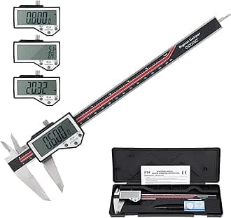 Digital Caliper, 8" Caliper Measuring Tool Extreme Accuracy Waterproof Electronic Vernier Caliper Industrial Stainless Steel Digital, Durable Measuring Tool with Large LCD Screen