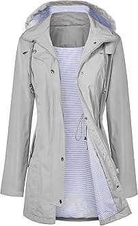 Raincoat Women Waterproof Long Hooded Trench Coats Lined Windbreaker Travel Jacket S-XXL
