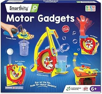 10-in-1 Motor Powered STEM Engineering Kit for Kids I 10+ Fun Electronics Projects for Smart Kids | DIY Science Kit/Toy for Ages 6,7,8,9,10,11,12 Years Old Boys & Girls