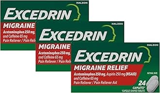 ExcedrinMigraine Pain Reliever Caplets 24 ct (Pack of 3) - Packaging May Vary