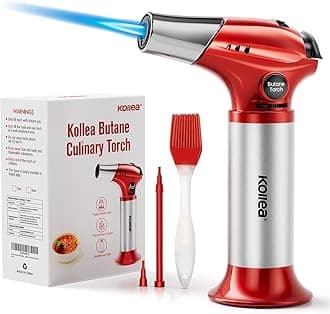 Blow Torch, Butane Kitchen Torch Refillable Chef Cooking Torch Lighter with Safety Lock, Adjustable Flame [MAX 2500ââ€žâ€°] for Creme, Brulee, Toasting, Barbeques, Soldering
