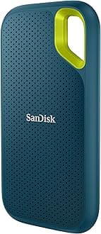 SanDisk Extreme Portable 1TB, 1050MB/s R, 1000MB/s W, 3mtr Drop Protection, IP65 Water/dust Resistance, HW Encryption, PC,MAC & TypeC Smartphone Compatible, External SSD, Monterey/Blue Color