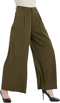 Women High Waist Casual Wide Leg Long Palazzo Pants Trousers Regular Size