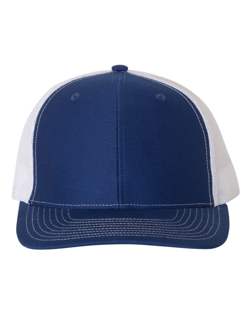 RICHARDSON 112 Mesh Back Trucker Cap Snapback Hat, Royal/White