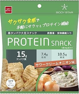 Oyatsu Company Crispy Texture Protein Snacks Sour Cream Onion Flavor, 1.4 oz (40 g) x 12 Bags