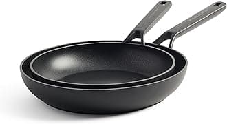 KitchenAid Classic Forged Hard Anodized PFAS-Free Ceramic Non-Stick, 24 cm and 28 cm Frying Pan Set, Induction, Oven Safe,Black