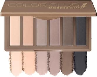 SUSIKEKI 6 Colors Mini Naked Eyeshadow Makeup Palette Neutral Nude Smoky Eye Shadow Taupe & Brown Matte Make Up Pallet with Mirror Highly Pigmented Long Lasting Waterproof Travel Size Gift Kit 01