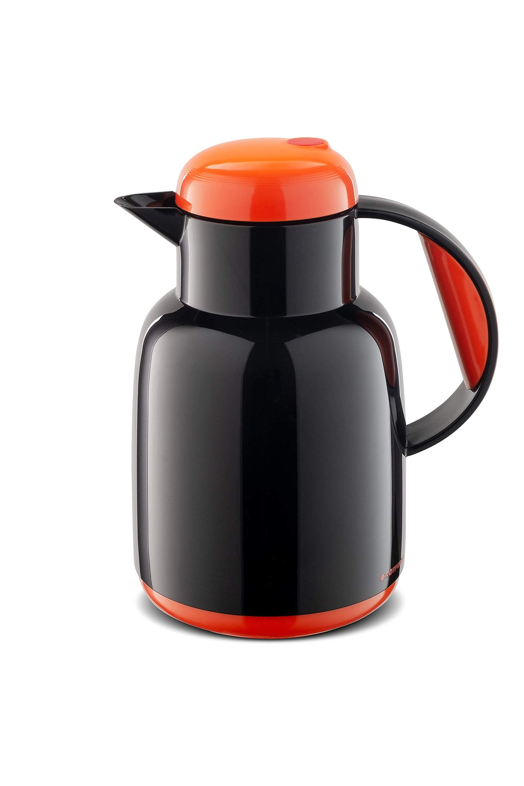 ROTPUNKT Insulated jug 970 JENNE 1.0 L | Dual Function Twist Cap | BPA Free | Healthy Drinking | Made in Germany | Warm + Cold | Glass Insert | Onyx / Pumpkin