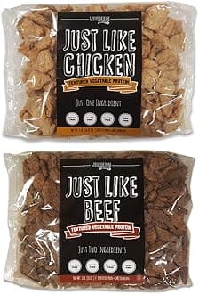 Textured Vegetable Protein, Plant Based Meat, 100% Hexane Free, Made with #1 Graded Yellow Soybeans, 100% Vegan, Just Like Chicken & Beef, Unflavored, 2 Pack Bundle (1 Set)