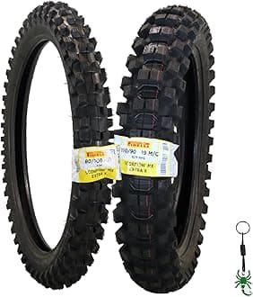 Pirelli Scorpion MX32 Extra X Dirt Bike Front and Rear Motocross Tires Set with Keychain (80/100-21 F 110/90-19 R)