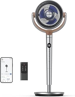 DREO Standing Fan, 120°+120° Smart Oscillating Floor Fans with Wi-Fi/Voice Control, 85 ft Fan For Bedroom, DC Motor Quiet Fans, adjustable height, 8 Speeds, 6 Modes, 12H Timer, Office, Room