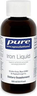 Pure Encapsulations - Iron Liquid - Hypoallergenic Supplement Supports Hemoglobin and Myoglobin Function - 4.1 fl. oz.