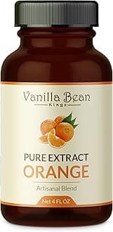 Pure Orange Extract for Baking and Flavoring - 4 OZ - Premium Quality Natural Flavors for Baked Goods, Desserts, & Cooking