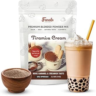 Premium Tiramisu Bubble Tea Flavoring Powder | Perfect for Baking, Smoothies, Desserts and Drinks | Instant Flavoring Powder for Boba Milk Tea- 2.2 Pounds (Pack of 20).