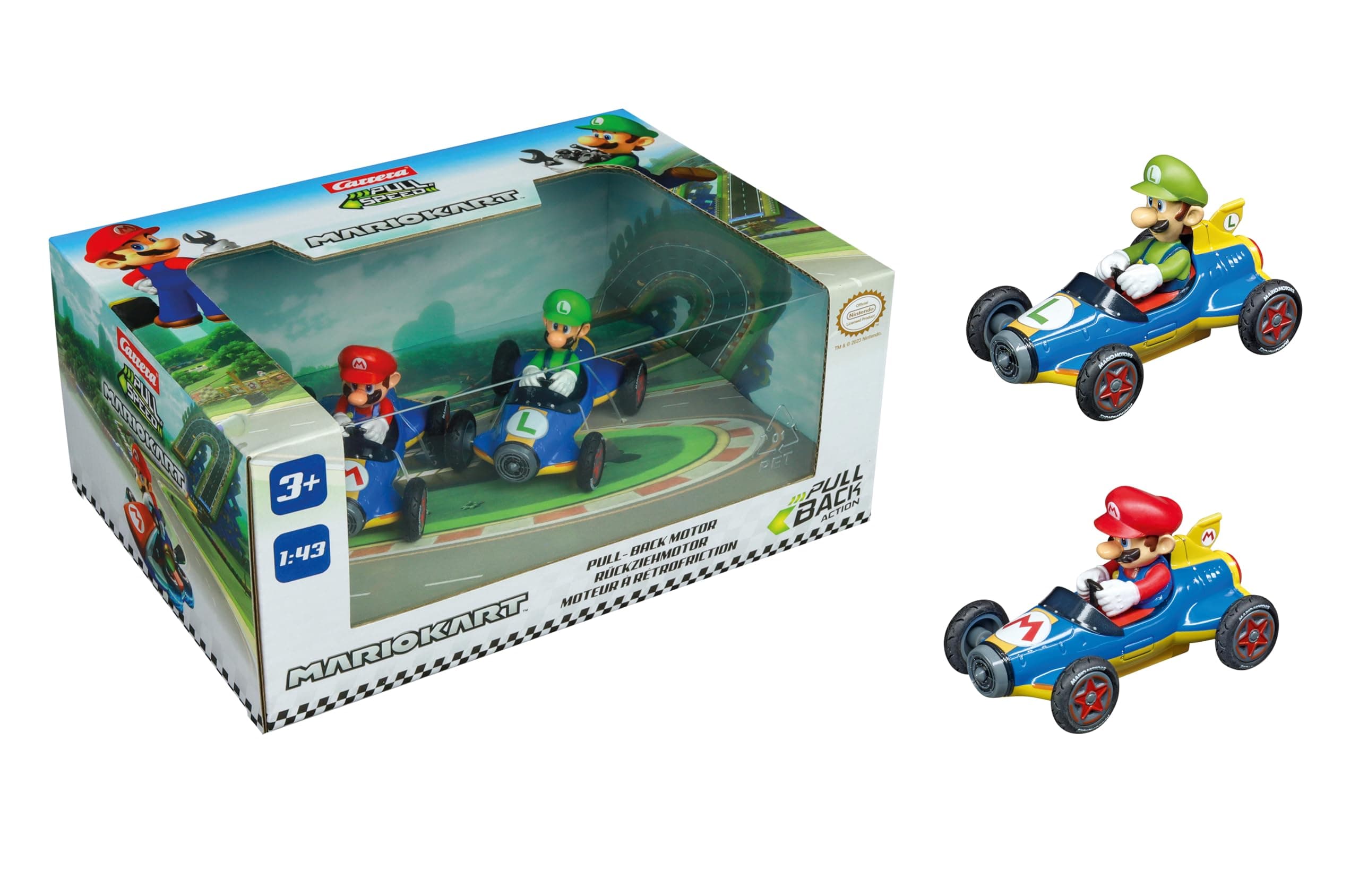 Carrera 15813018 Mario Kart Mach 8" Twinpack, Colored, Multicolor