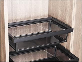 Wardrobe Pull Basket Drawer Type Clothes Storage Box, Damping Buffer Automatic Return Cabinet Storage Basket, Wardrobe Slide Rail System (Size : 76-81cm)