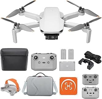 DJI Mini 4K Fly More Combo with Accessories, Drone with Camera 4K Professional, Under 249 g, 3-Axis Gimbal Stabilization, 10km Video Transmission, Auto Return, 3 Batteries for 93-Min Max Flight Time
