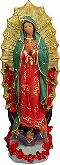 Virgen de Guadalupe Statues, Our Lady of Guadalupe Virgin Mary Statue, Large Virgencita Maria Estatua Resin Figurine 8 Inch