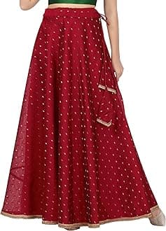 Studio Shringaar Women's Polyester Chanderi Silk Skirt Lehenga