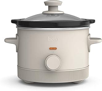 Bella - 1.5-quart slow cooker with 3 manual heat controls, EverGood™ ceramic nonstick coating, dishwasher safe and tempered glass lid, cord wrap