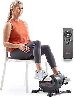 Sunny Health & Fitness Smart Motorized Mini Exercise Bike, Dual Function Portable Under-Desk Pedal Trainer for Low-Impact Cardio Home Workout, Free SunnyFit App Connection – SF-B024041