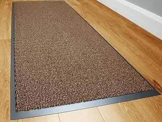 TrendMakersDirt Stopper Carpet Runner 80cm x 200cm Beige/Black Rugs Barrier Mat Doormat Non-Slip Rubber Back For Home Hallway Office Kitchen Door Mats || POLYPROPYLENE PILE