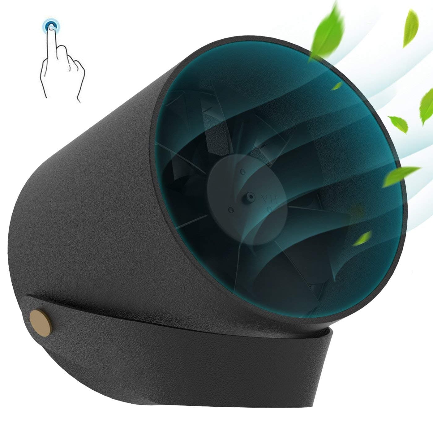 Mini USB Desk Fan, Intelligent Touch Control Portable Fan 2 Speed Quiet Air Circulator for Home Office Travel.
