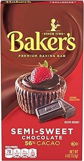 Semi-Sweet Chocolate Premium Baking Bar with 56% Cacao, 4 oz Box