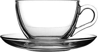 Pasabahce Premium Modern Turkish Tea Glasses & Saucers Set,12 Piece Coffee Mugs Set, Drinking Glasses For Latte, Cappuccino, Mocha, Hot Chocolate, Juice and Hot or Iced Beverage