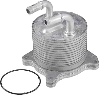 Engine Oil Cooler Kit Compatible for Mitsubishi Lancer 2008-2013, Durable Aluminum Alloy Silver Tone Transmission Oil Cooler with O-rings Seal