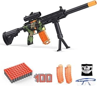Toy Gun with Soft Bullets, Manual Foam Blasters Guns with 100 Bullets, Sniper Rifle with Scope, Toy Gun