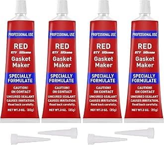 RTV Silicone Gasket Maker, High Temp Silicone Resist Oil, Anti-Freeze RTV Silicone Sealant for Engines, Gearboxes, Pumps, Superchargers (Red, 340g)