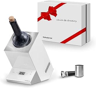 Wine Chiller Electric,Cobalance Wine Chillers Bucket for 750ml Red & White Wine or Some Champagne,Single Bottle Wine Cooler on Patio,Portable Iceless Chiller for Poolside Party,Gift Set for Wine Lover
