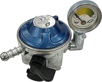 IGT 28Mbar Butane Gas Regulator With Pressure Gauge Fits 21Mm Gas Cylinders