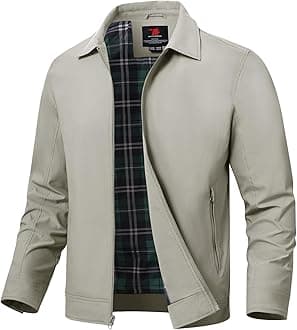 TBMPOY Mens Lightweight Jackets Light Windbreaker Full Zip Casual Work Jacket Golf Business Fall Track Coat with Pockets