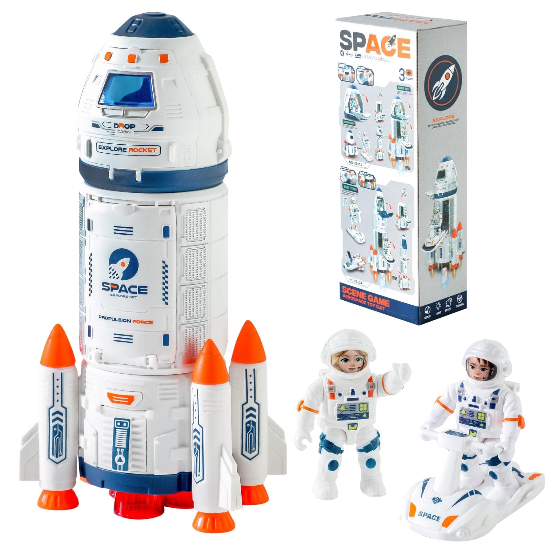 Wbzle Space Shuttle Rocket Toys - Rocket Ship Toy with Astronaut Figure and S...