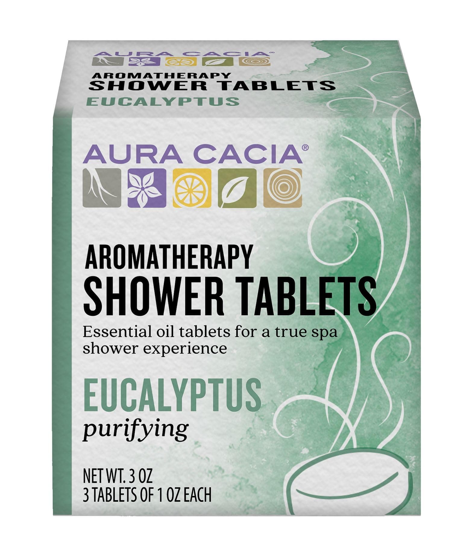 Purifying Eucalyptus Shower Tablet |Pure Essential Oils | Contains 3 Individually-Wrapped 1 oz. Tablets