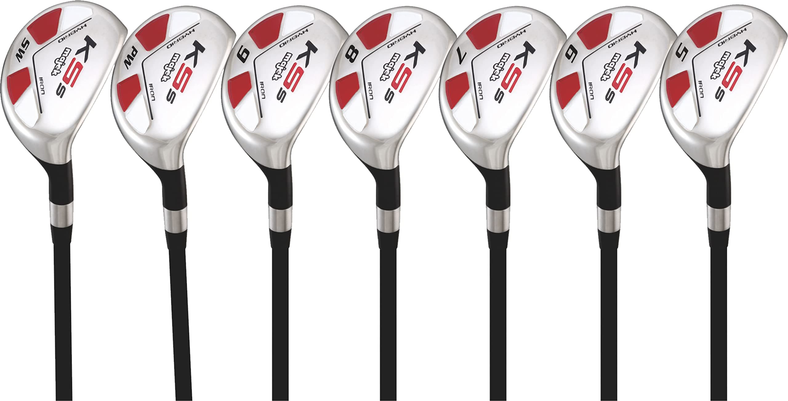 Men's Majek Golf All Hybrid Complete Full Set, which Includes: #5, 6, 7, 8, 9, PW +SW Senior Flex Right Handed New Utility A Flex Club