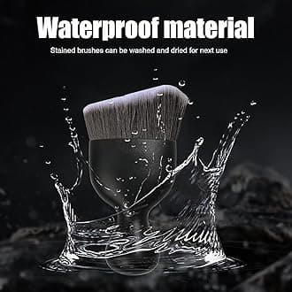 Ziciner Car Detailing Brush, Curved Soft Bristles Auto Removal Dust Collectors, Universal Vehicle Dashboard, Air Conditioner Vents, Interior Cleaning Tool Accessories (1PCS, Brown&White)